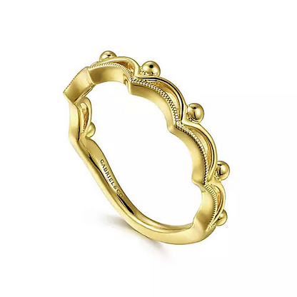 14K Yellow Gold Crown Bujukan Stackable Ring