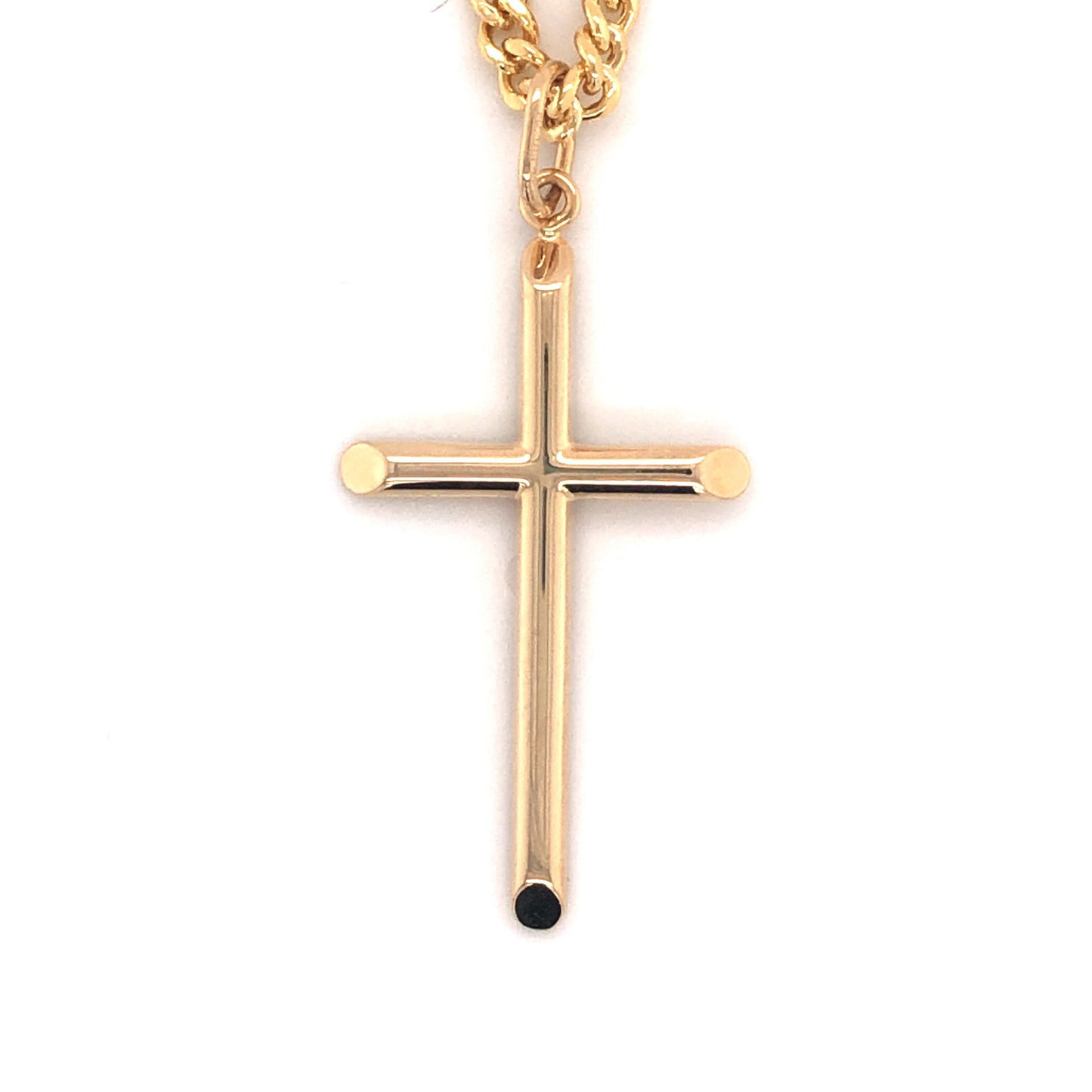 14K Gold Hollow Cross Necklace