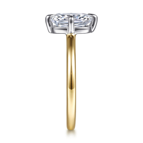 14K White and Yellow Gold Diamond Engagement Ring Setting – Contemporary Collection