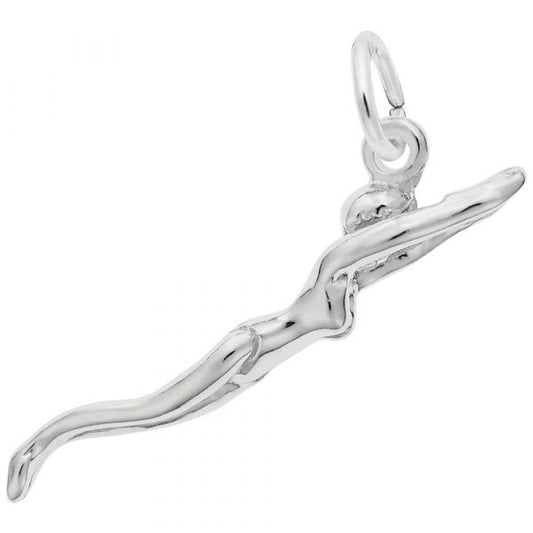 Diving Female Swimmer Charm