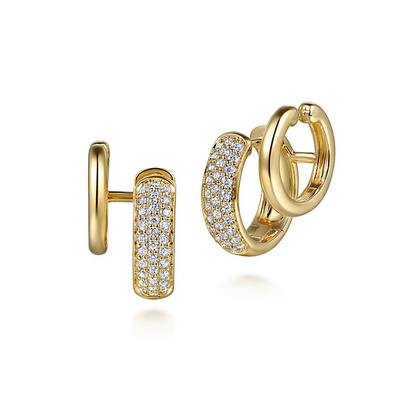 14K Yellow Gold Diamond Stuggies Earrings