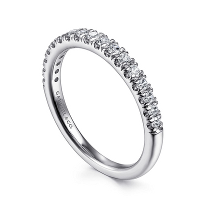 14K White Gold Diamond Stackable Band