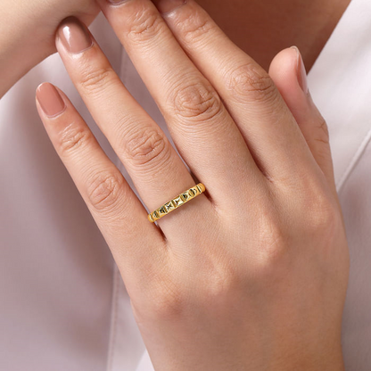 14K Yellow Gold Pyramid Ring