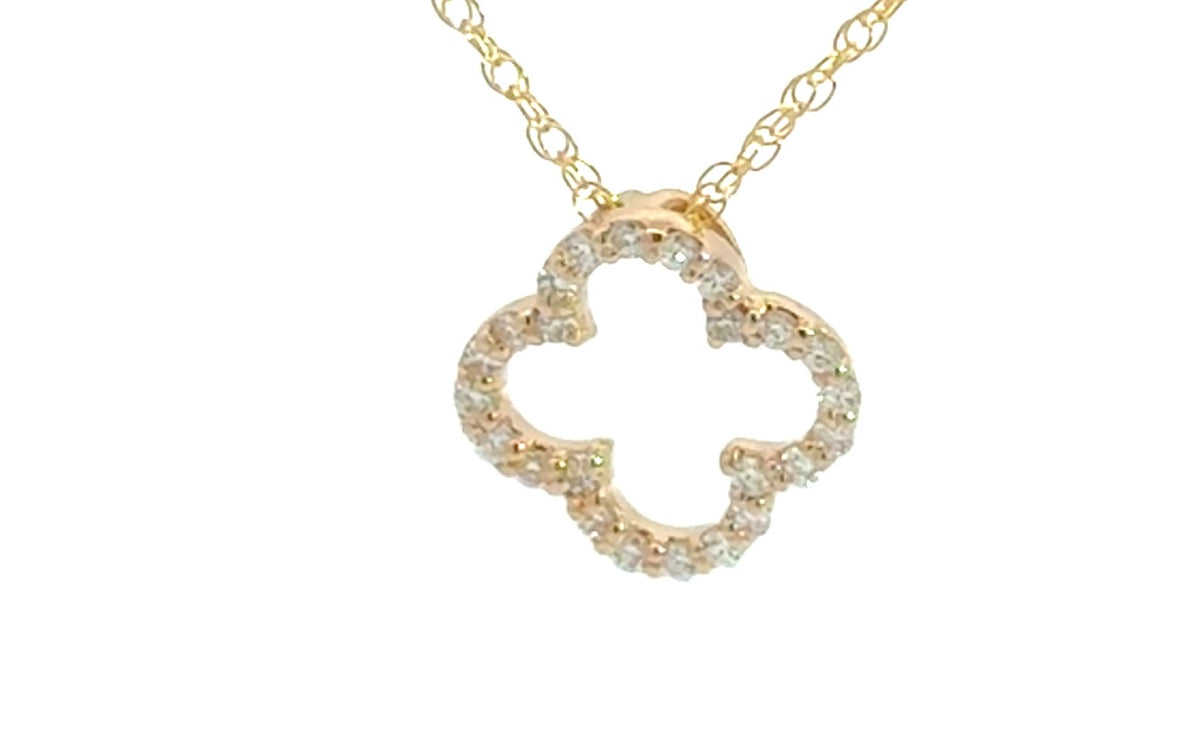 14K Yellow Gold Diamond Dog Print Pendant