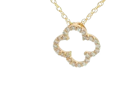 14K Yellow Gold Diamond Dog Print Pendant