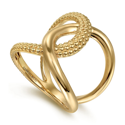 14K Yellow Gold Bujukan Twisted Ladies Ring