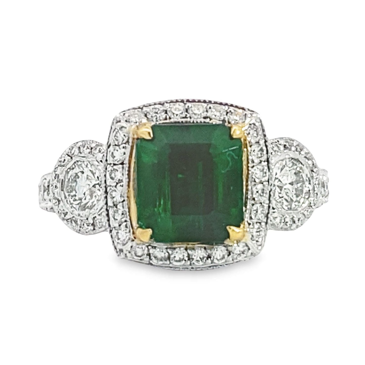 Viken Jewelry | 14K Gold Emerald and Diamond Ring