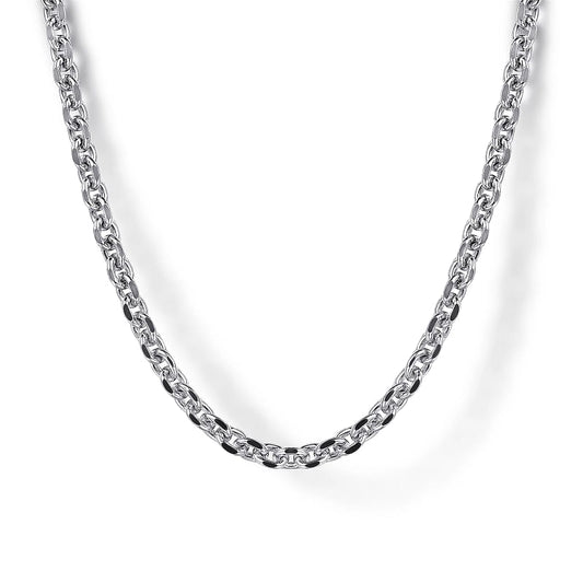 22" 925 Sterling Silver Men's Link Chain Necklace