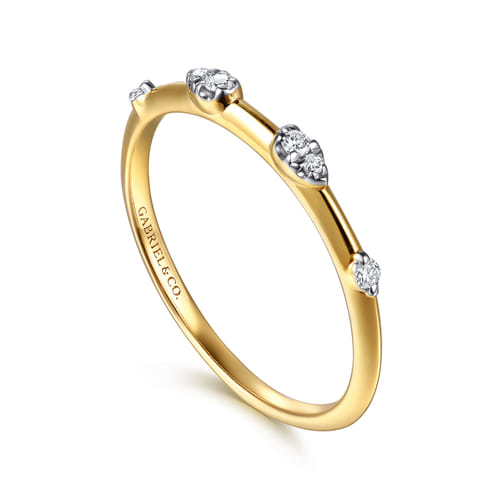 14K Yellow Gold Diamond Stackable Ring (.07 CTW)