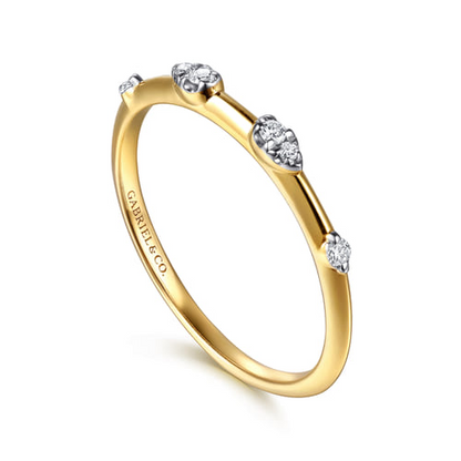 14K Yellow Gold Diamond Stackable Ring (.07 CTW)