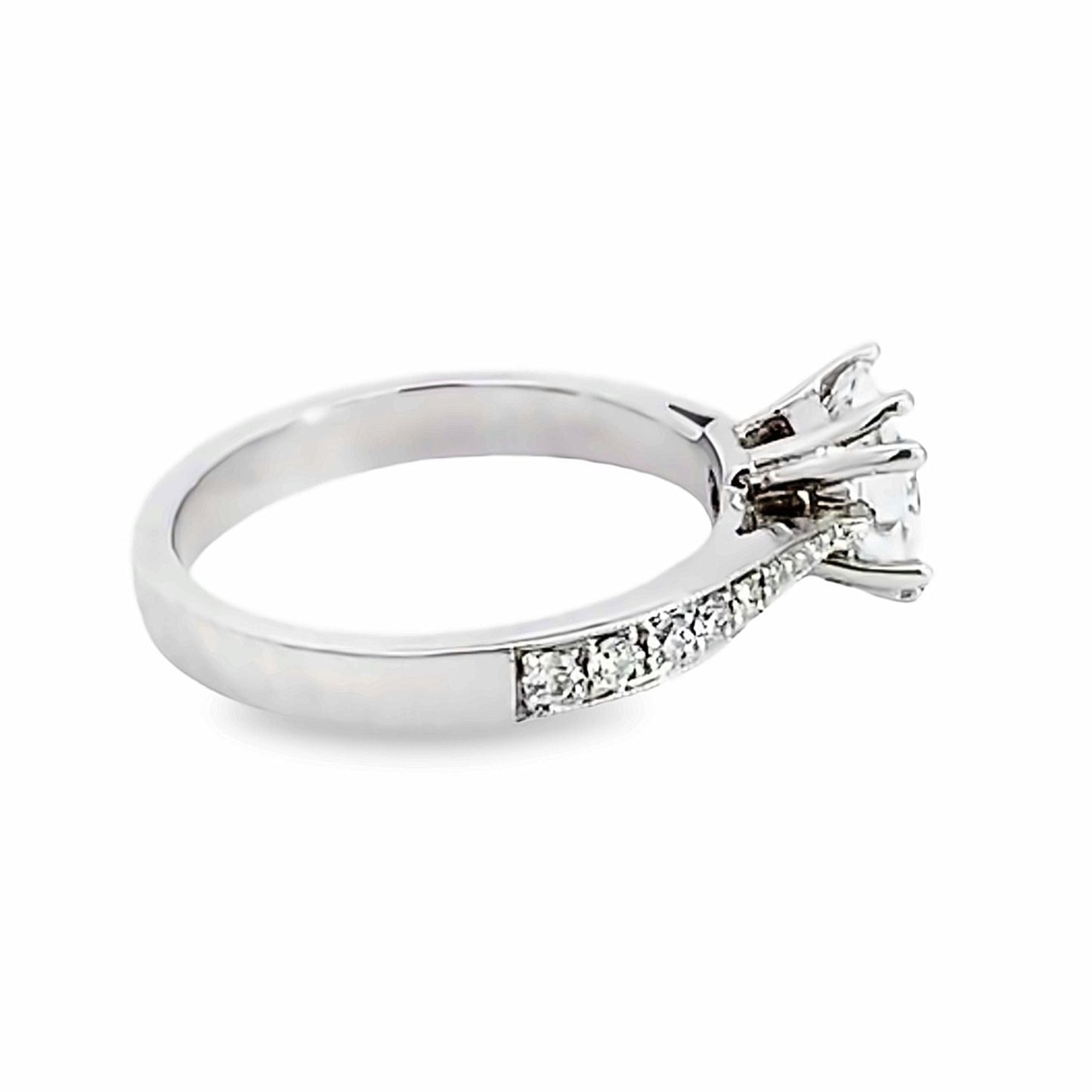 14K White Gold Accented Engagement Ring