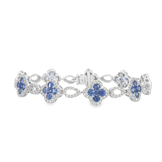 Stern International | Diamond and Sapphire Clover Bracelet