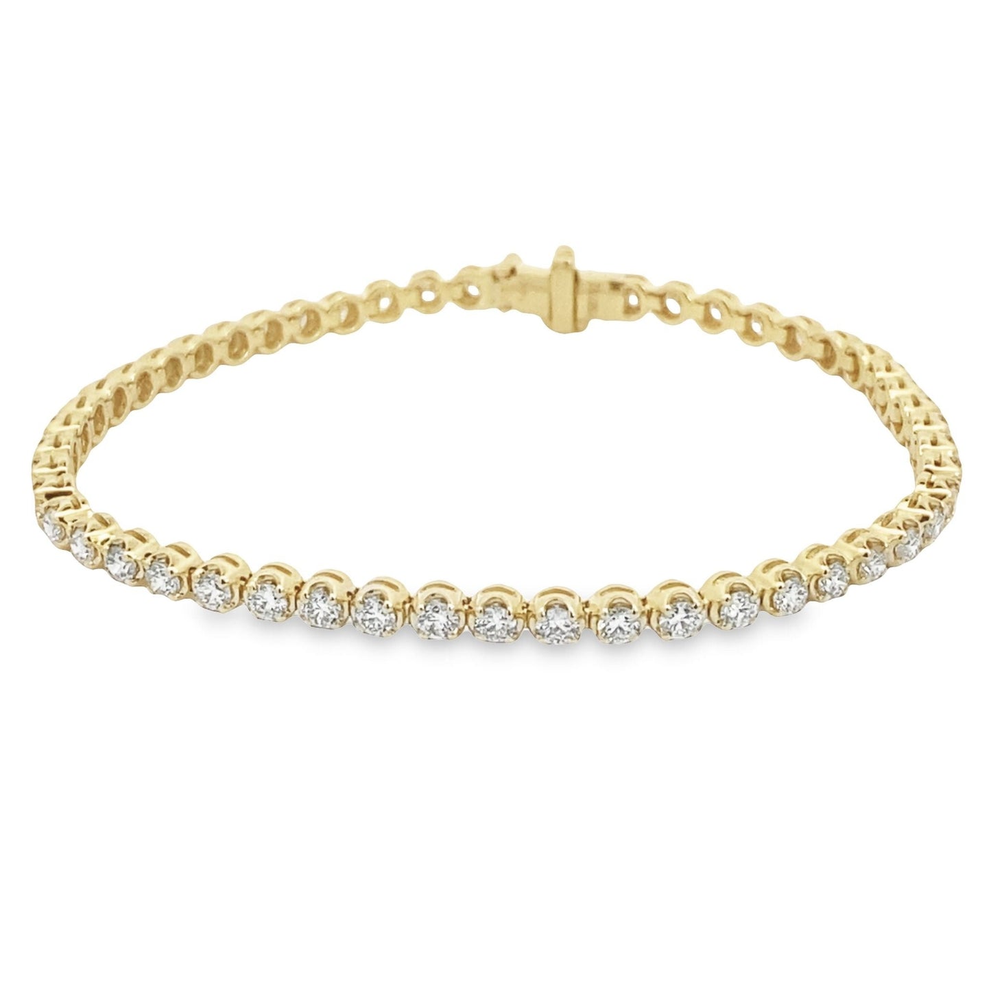Stern International | 14K Yellow Gold Diamond Tennis Bracelet - 3.03ct