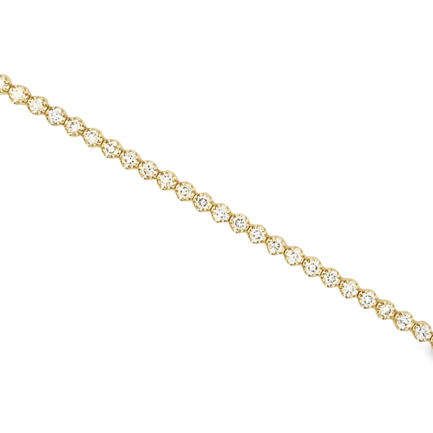 14K Yellow Gold Diamond Tennis Bracelet - 3.03ct