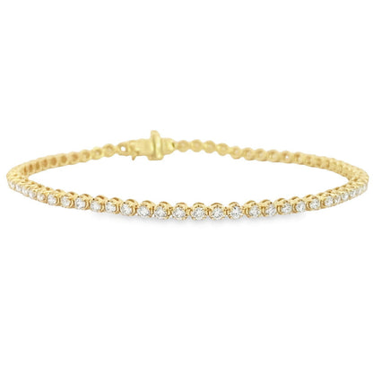 14K Yellow Gold Diamond Tennis Bracelet - 1.98ct