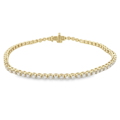 14K Yellow Gold Diamond Tennis Bracelet - 1.85ct