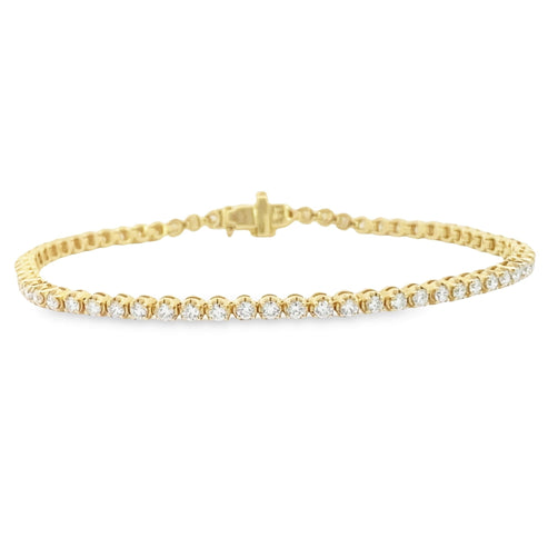 14K Yellow Gold Diamond Tennis Bracelet - 1.85ct