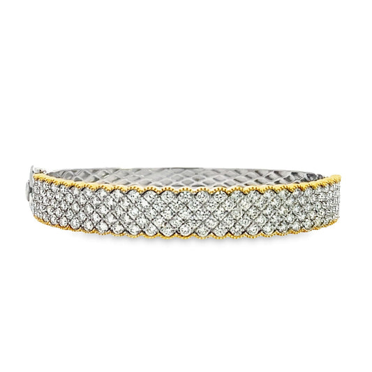 Stern International | 14K Two-Tone Diamond Cuff Bracelet