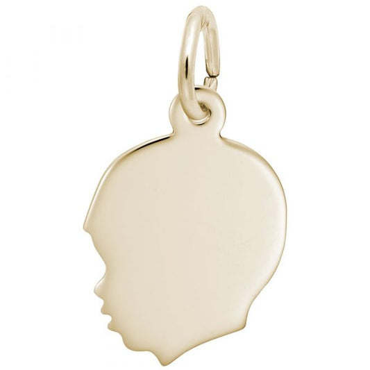 Flat Young Boy’s Head Charm