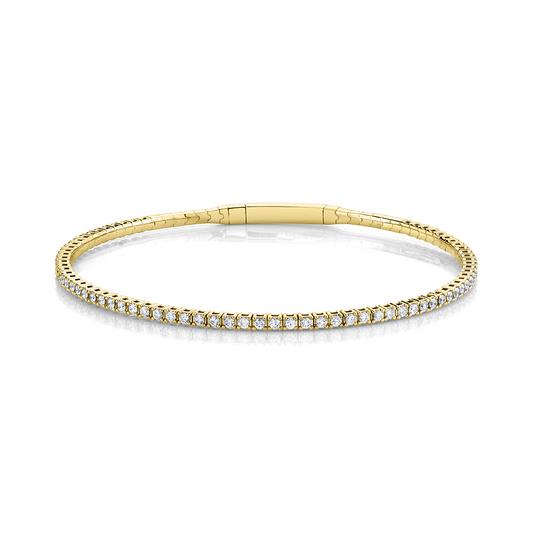 14K Yellow Gold Classic Diamond Bangle