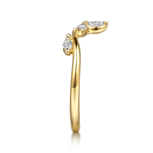 14K Yellow Gold Marquise Diamond Anniversary Band – Floral Nouveau Collection (.24 CTW)