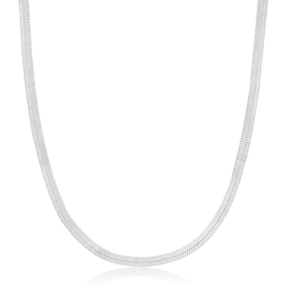 Ania Haie | Silver Flat Snake Chain Necklace
