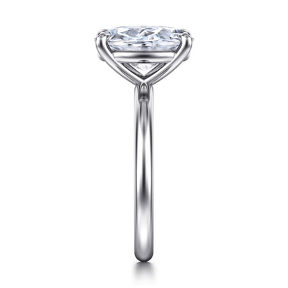 14K White Gold Diamond Engagement Ring Mounting – Classic Collection (11.5 x 7.5MM Head, 5.03 CT CZ)