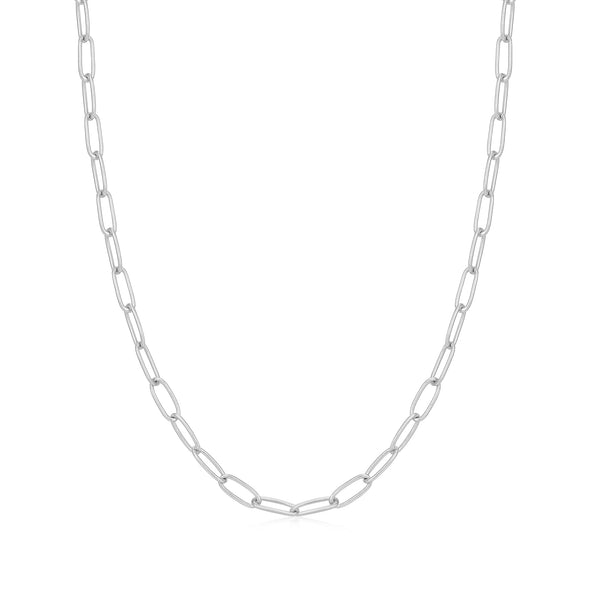 Silver Link Charm Chain Necklace