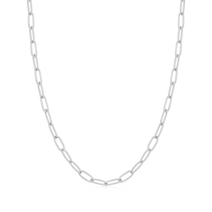 Silver Link Charm Chain Necklace