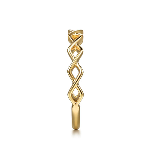 14K Yellow Gold Rhombus Shape Stackable Ring – Kaslique Collection
