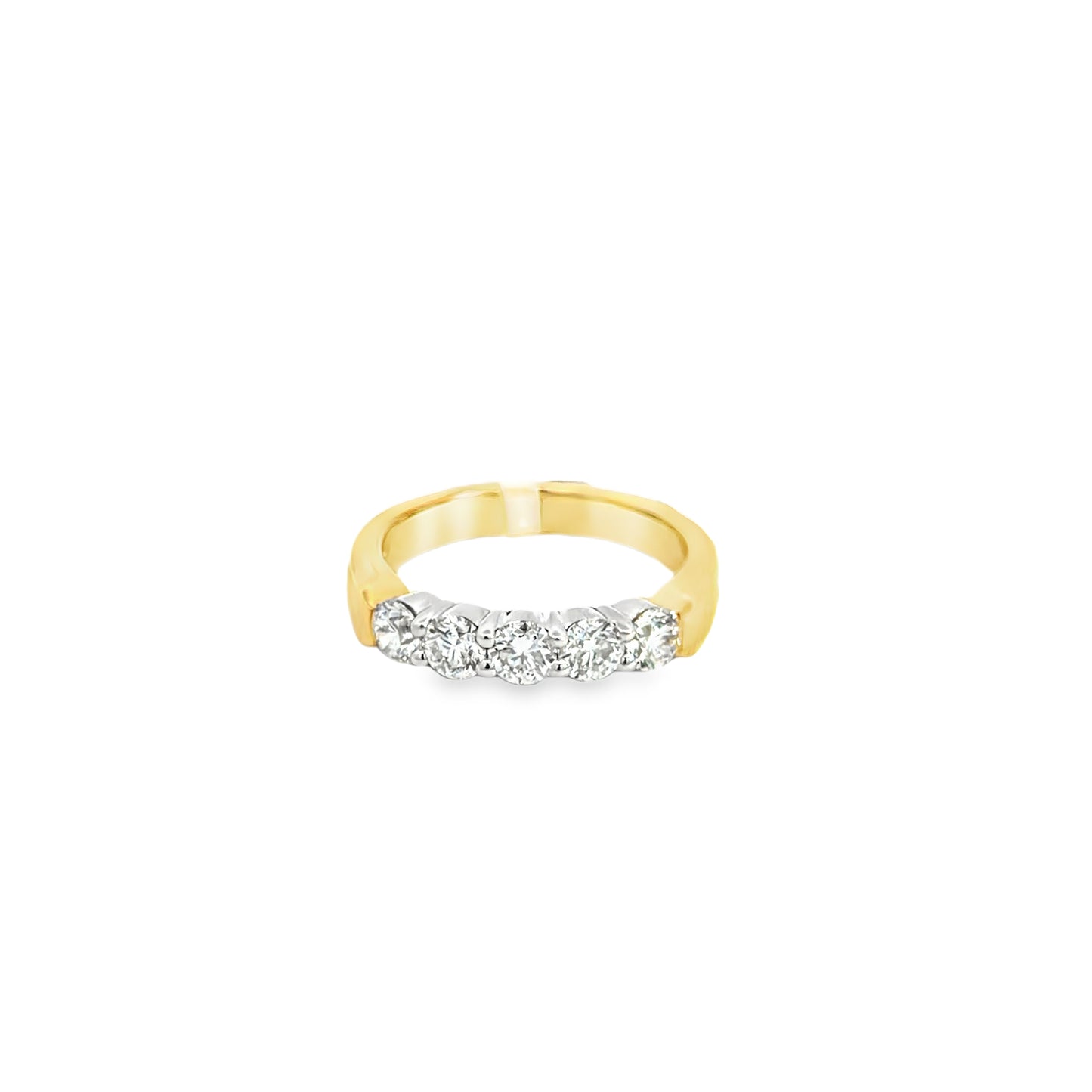 14k yellow gold and diamond wedding band