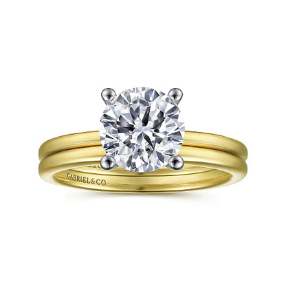 Evelina - 14K White-Yellow Gold Diamond Engagement Ring