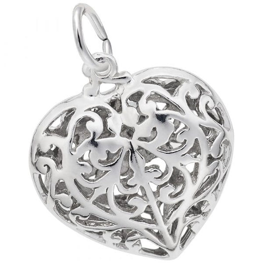 Rembrandt Charms | Filigree Heart Charm