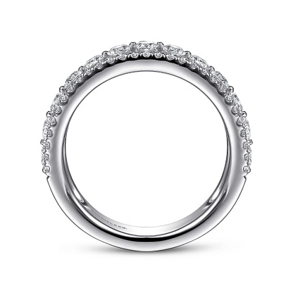 Wide 14K White Gold Diamond Anniversary Band - 1.05ct