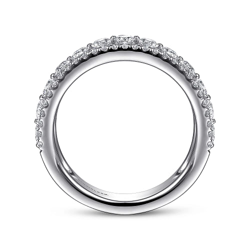 Wide 14K White Gold Diamond Anniversary Band - 1.05ct