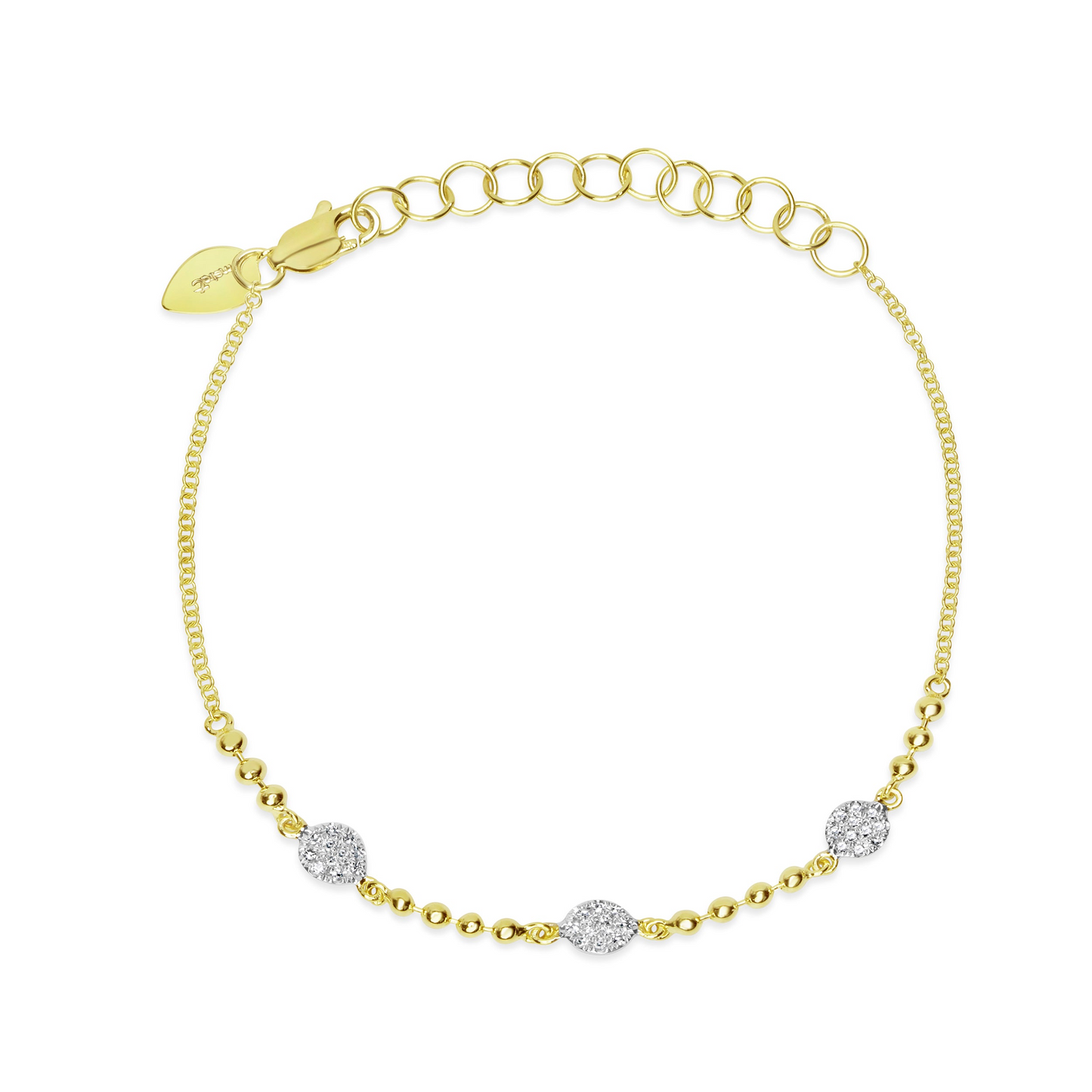 Ball Chain Diamond Disk Bracelet