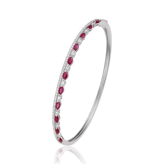 Luvente | Ruby & Diamond Bangle Bracelet