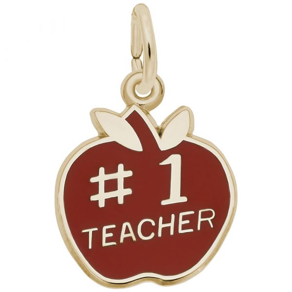 Rembrandt Charms | Number One Teacher Apple Charm