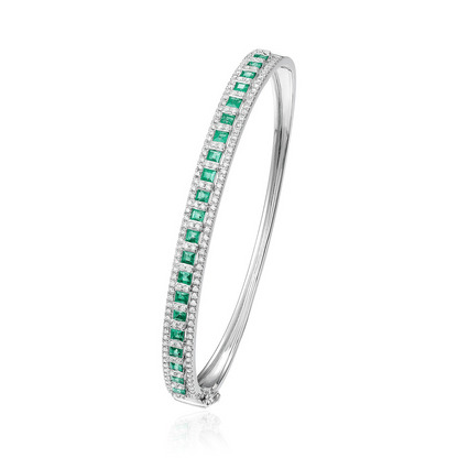 Luxe Marie Diamond and Emerald Bangle