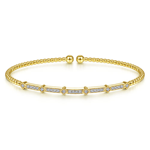 Gabriel & Co | 14K Yellow Gold Diamond Bangle