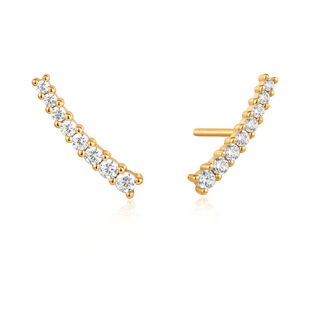 Ania Haie | Gold Glam Crawler Stud Earrings