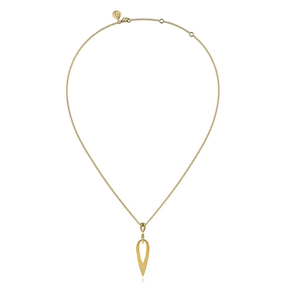 14K Yellow Gold Bujukan Pendant Drop Necklace