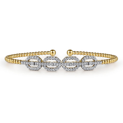 14K Yellow Gold Bujukan Diamond Linked Bangle