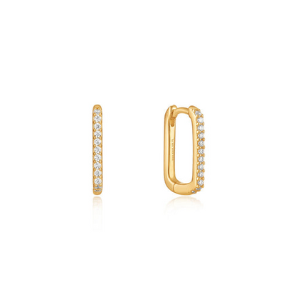 Gold Glam Oval Hoop Earrings