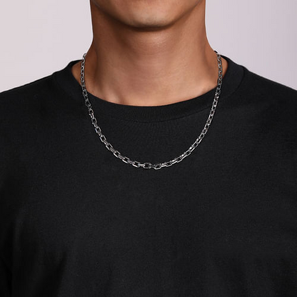 22" 925 Sterling Silver Faceted Chain Necklace
