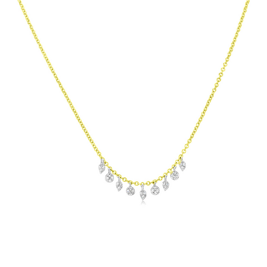 Meira T Designs | Yellow Gold Necklace with Diamond Charms