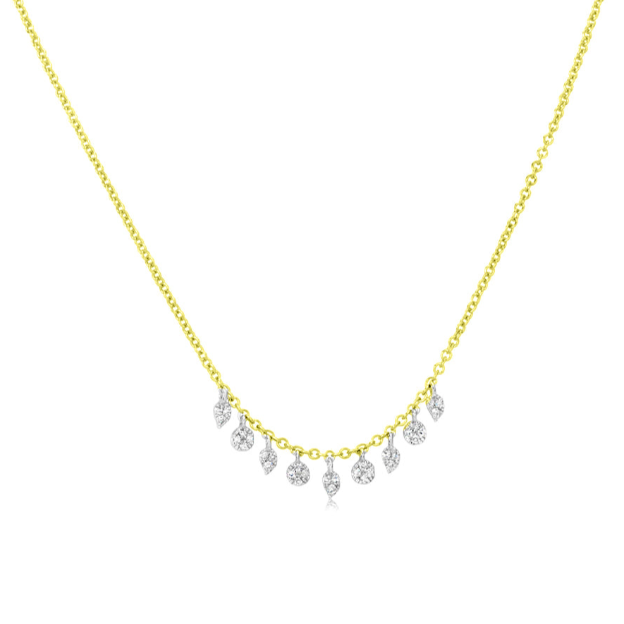 Yellow Gold Necklace with Diamond Charms