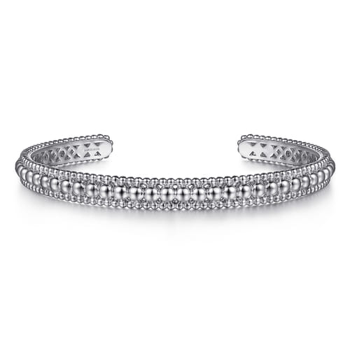 Gabriel & Co | Sterling Silver Bujukan Beaded Open Bangle