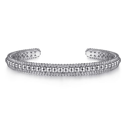 Gabriel & Co | Sterling Silver Bujukan Beaded Open Bangle
