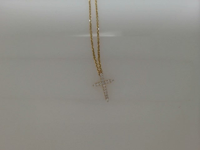 14ky Gold and Diamond Cross Necklace